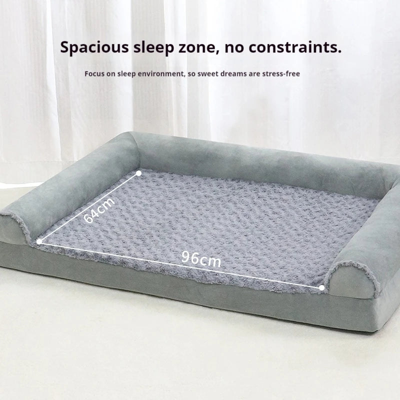 Wholesale Eco-Friendly Orthopedic Cooling Memory Foam Square Dog Bed Mat Calming Chew Proof Small Animals Deep Sleep Oxford