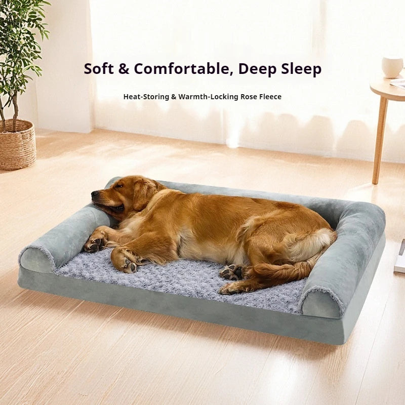 Wholesale Eco-Friendly Orthopedic Cooling Memory Foam Square Dog Bed Mat Calming Chew Proof Small Animals Deep Sleep Oxford